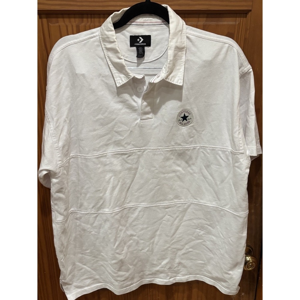 Converse Chuck Taylor All Star Men's Short Sleeve Rugby Polo White Med